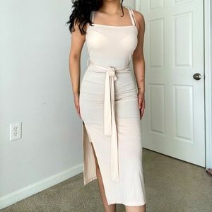Beige Bodycon Dress